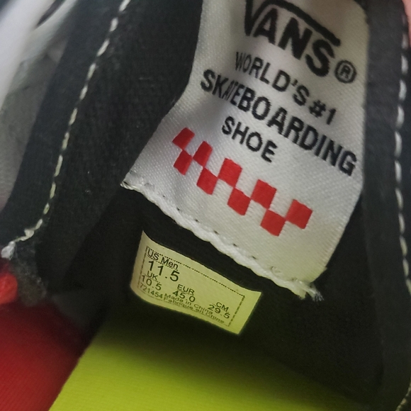 Vans Skate Old Skool Mens Size 11.5 True White Neon Yellow Canvas Seude Shoes - Picture 10 of 12